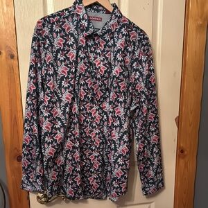 Axist Navy and Red Floral Shirt